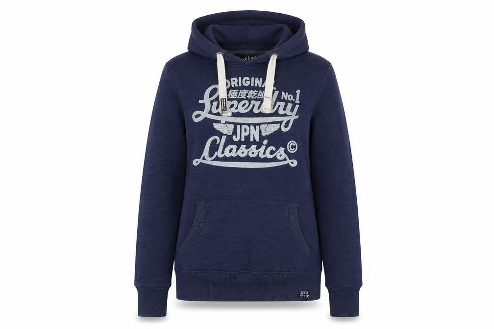 Womens UK Size M Superdry Blue Pullover Hoodie