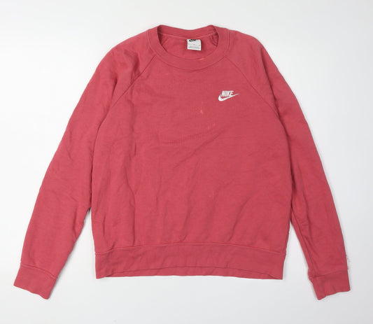 Additional front view of Nike Red unisex sweatshirt, m, casual logo sportswear