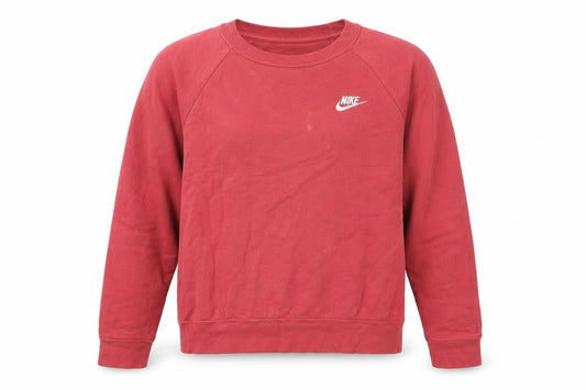 Front view of Nike Red unisex sweatshirt, m, casual logo sportswear