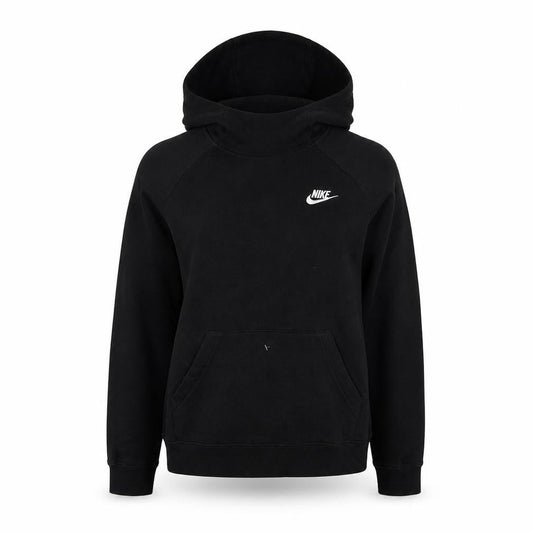 Front view of Nike unisex black pullover hoodie, size S