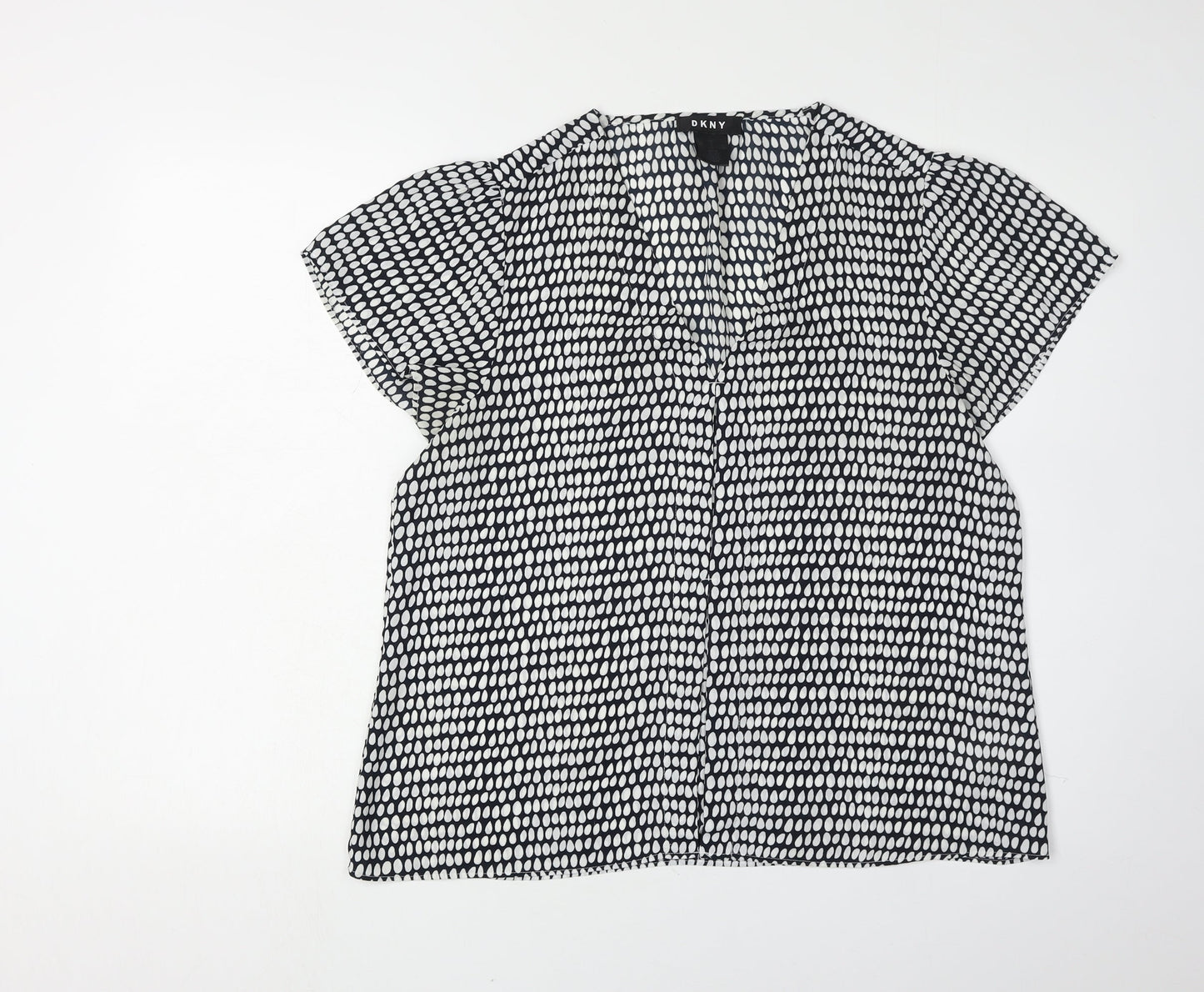 DKNY Women's Black & White Geometric Blouse