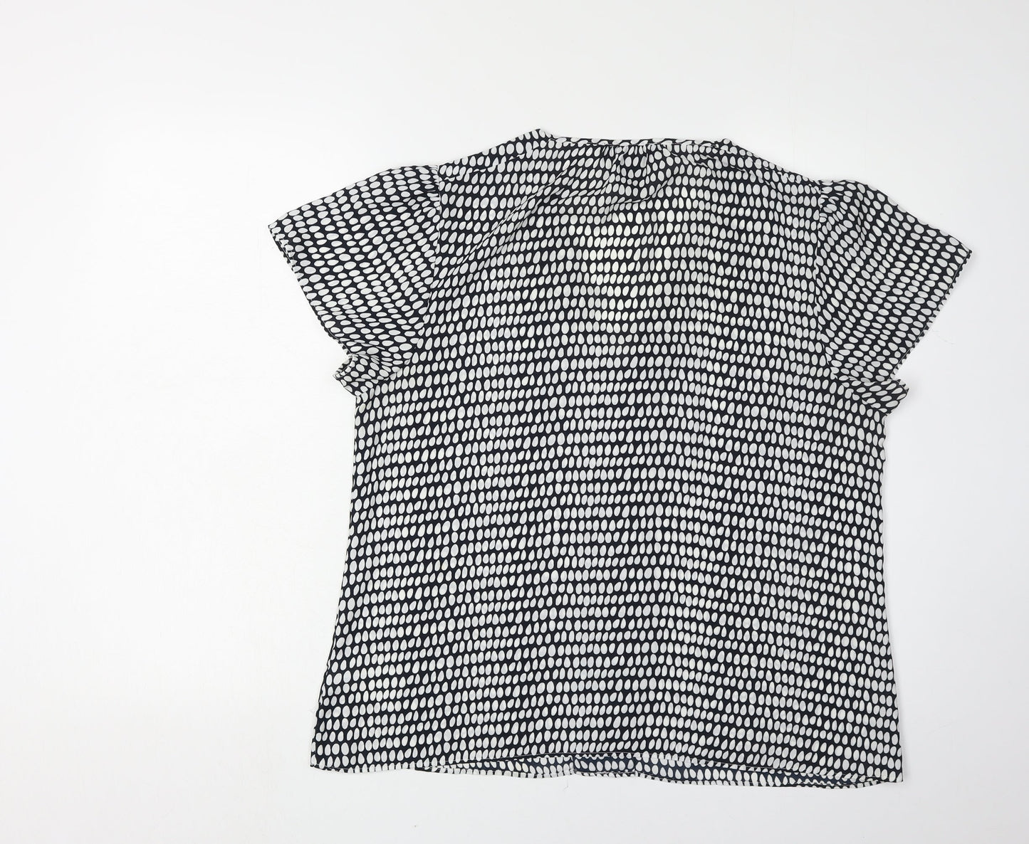 DKNY Women's Black & White Geometric Blouse