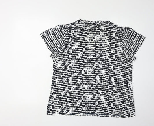 DKNY Women's Black & White Geometric Blouse