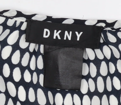 DKNY Women's Black & White Geometric Blouse