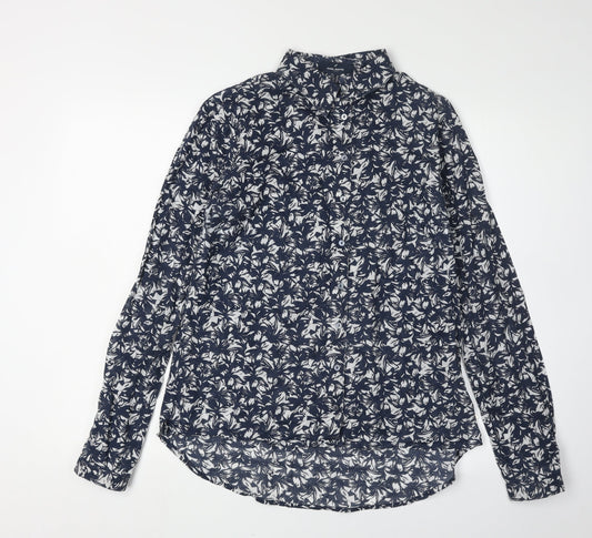 Womens UK Size 10 Daniel Hechter Blue  Button-Up