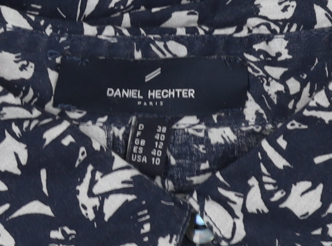 Womens UK Size 10 Daniel Hechter Blue  Button-Up