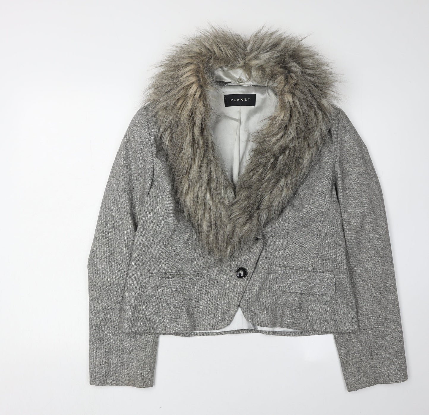 Womens UK Size 14 Planet Grey Basic Jacket