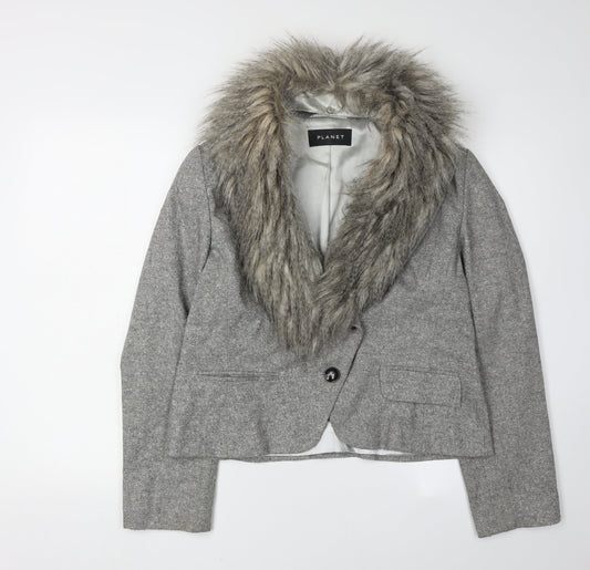 Womens UK Size 14 Planet Grey Basic Jacket