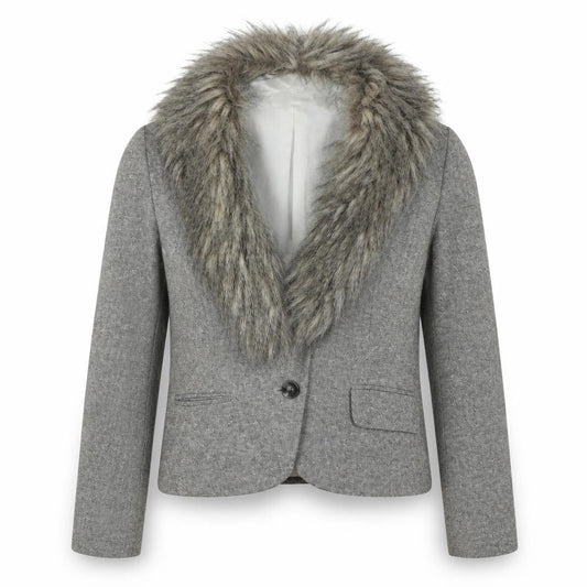 Womens UK Size 14 Planet Grey Basic Jacket