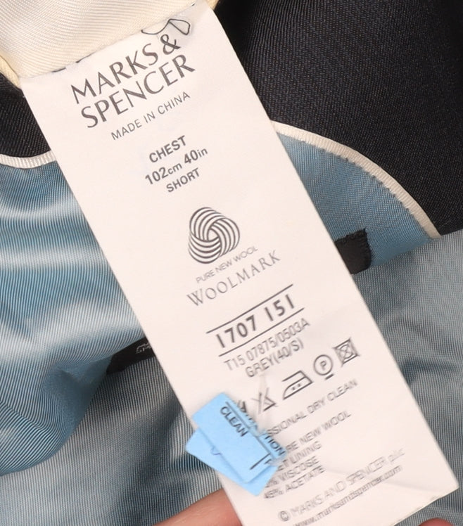Mens UK Size 40 Marks and Spencer Regular Grey Suit Jacket