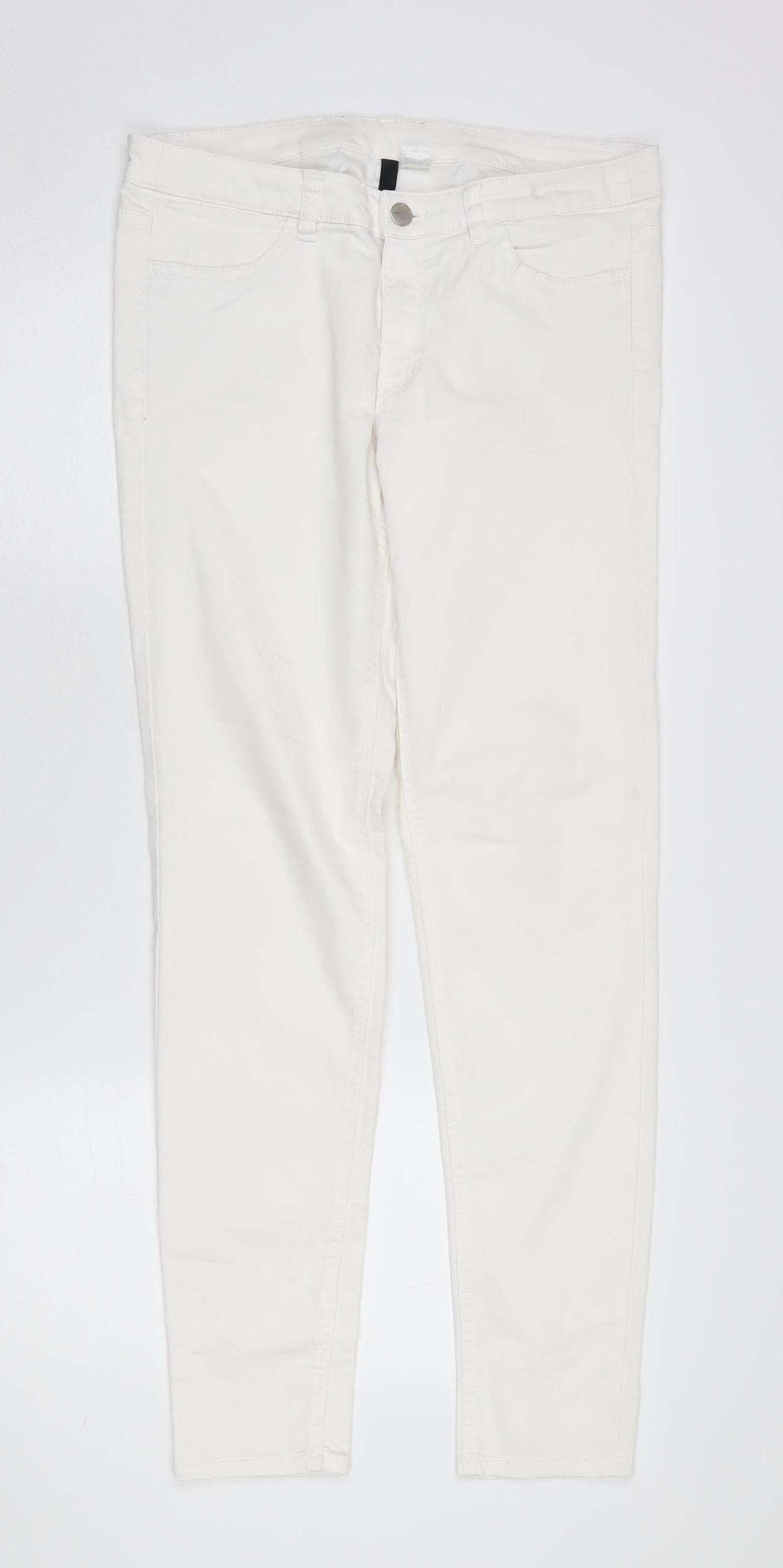 Womens UK Size 16 H&M  Skinny White Jeans