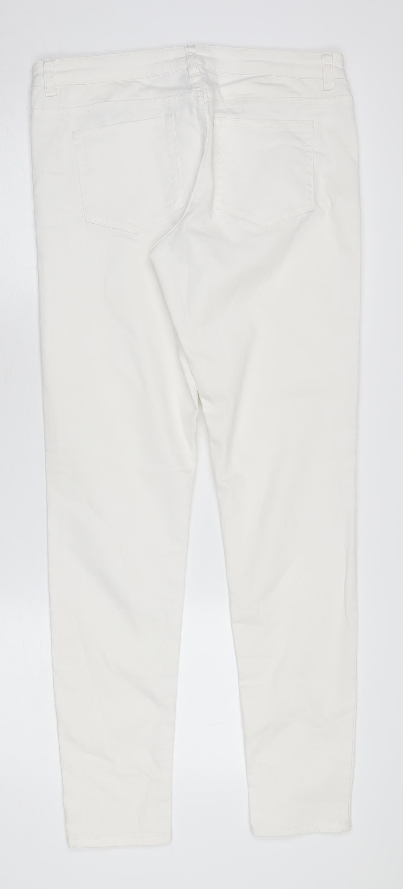 Womens UK Size 16 H&M  Skinny White Jeans