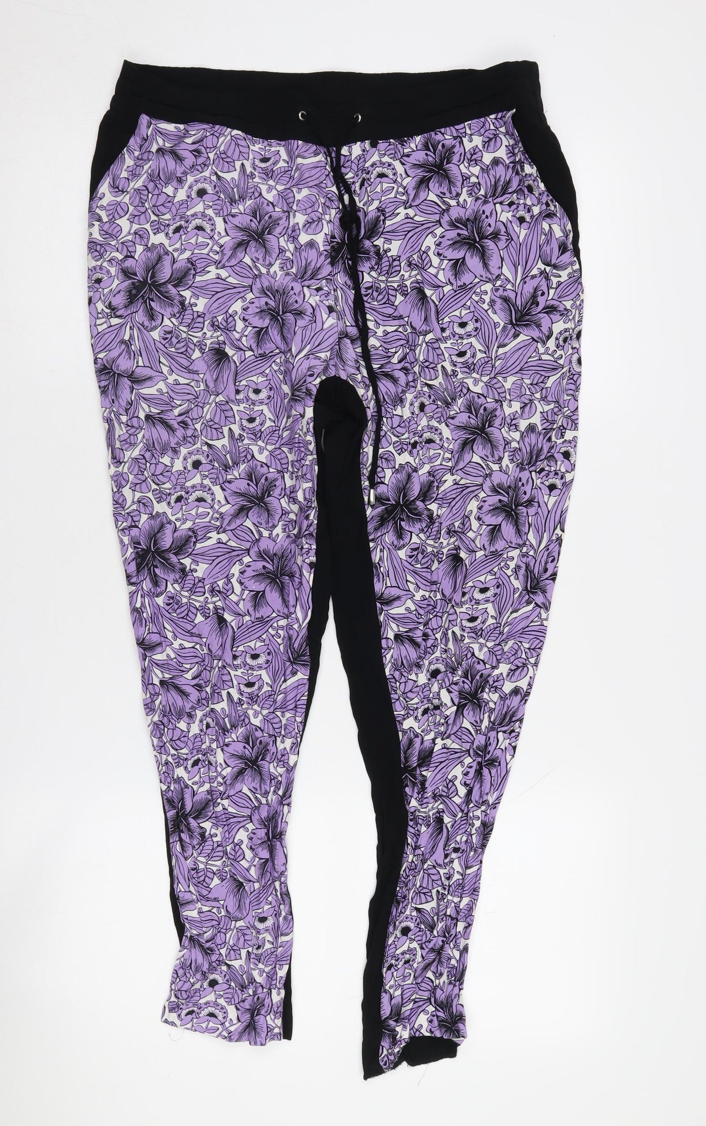 Womens UK Size 14 Oasis Relaxed Fit Jogger Multicoloured Trousers
