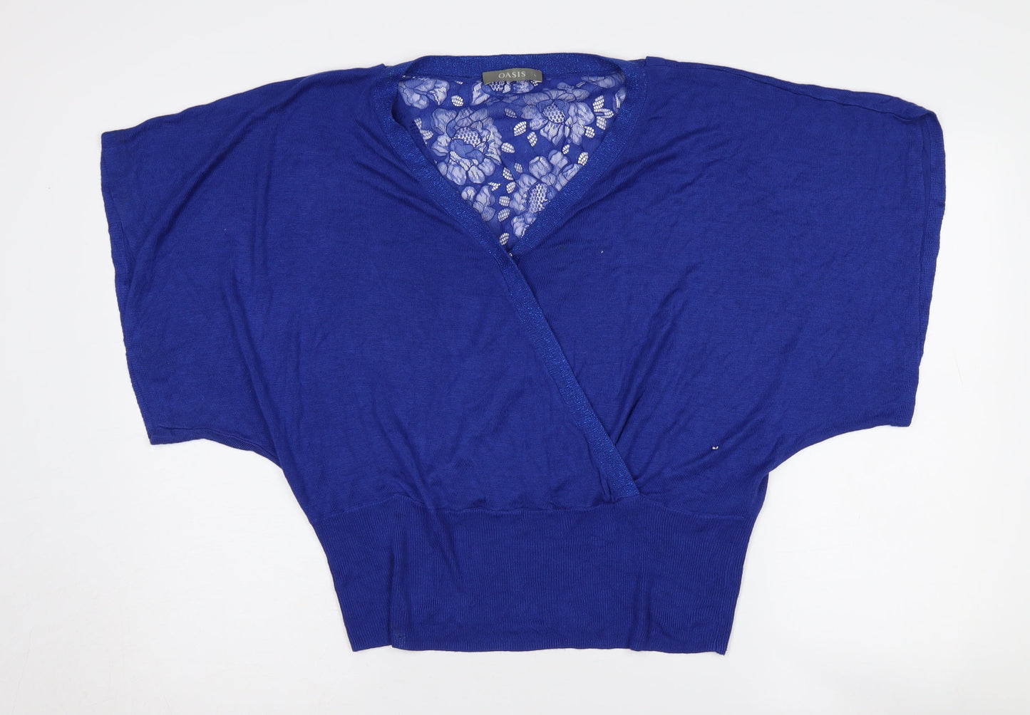 Womens UK Size L Oasis Blue Wrap Jumper