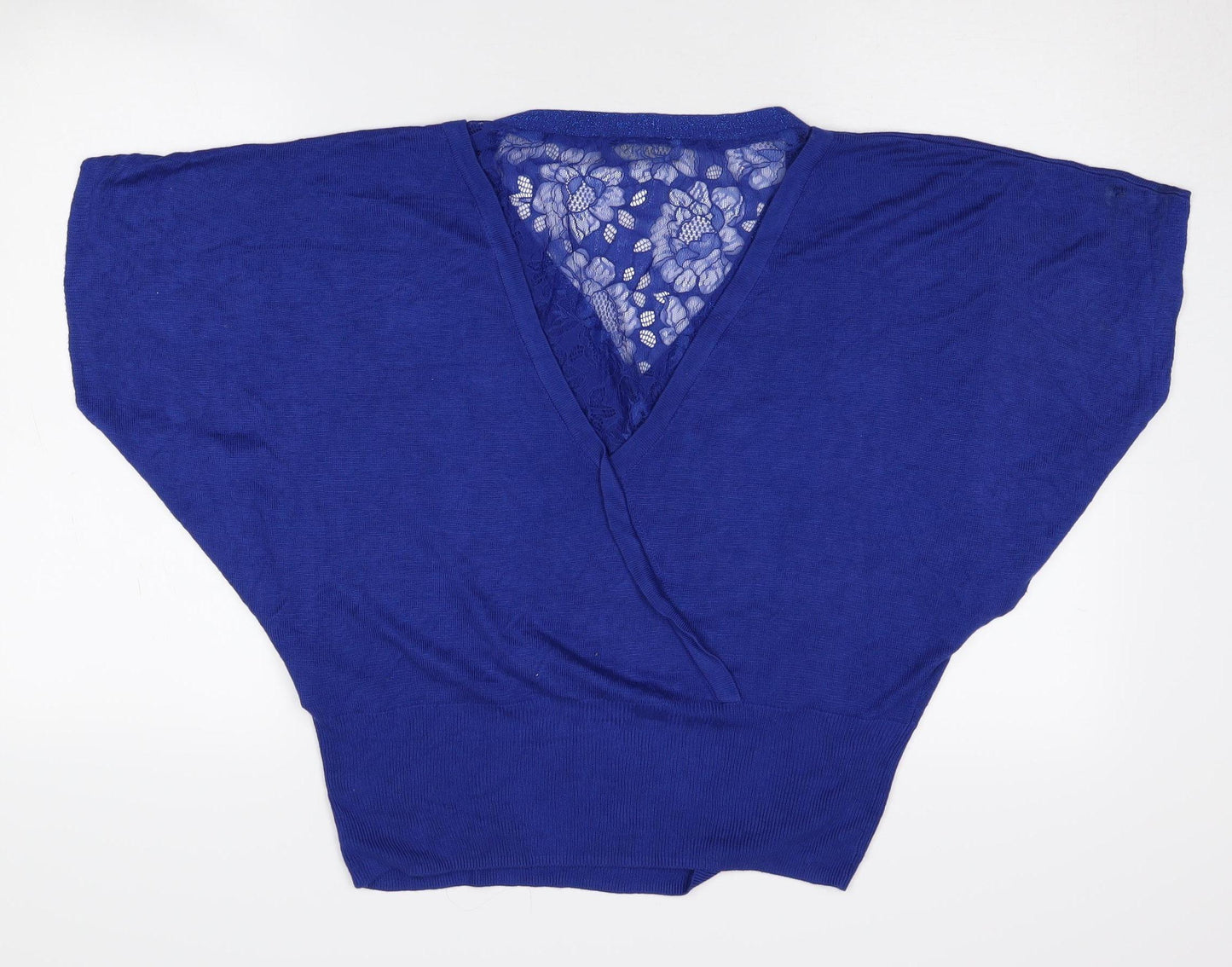 Womens UK Size L Oasis Blue Wrap Jumper
