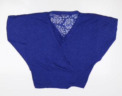 Womens UK Size L Oasis Blue Wrap Jumper