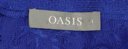 Womens UK Size L Oasis Blue Wrap Jumper