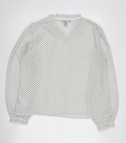 New Look Women's White Polka Dot Blouse, UK 16, Polyester