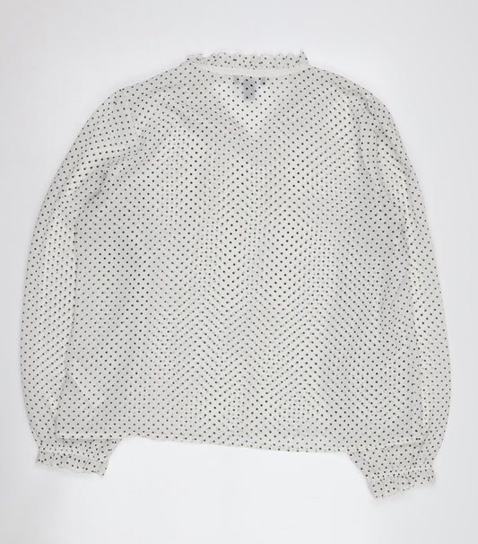 New Look Women's White Polka Dot Blouse, UK 16, Polyester