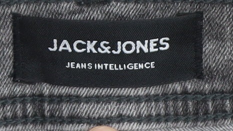 Jack & Jones Men's Grey Skinny Jeans, Size 32, Stylish Stretch