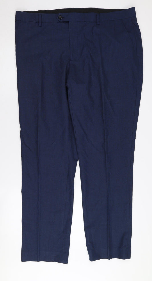 Next Men's Blue Regular Fit Trousers 40