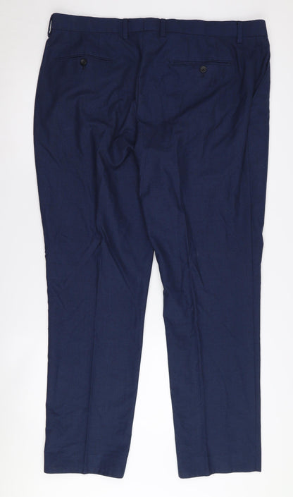 Next Men's Blue Regular Fit Trousers 40