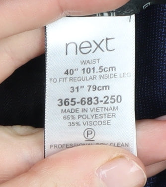 Next Men's Blue Regular Fit Trousers 40