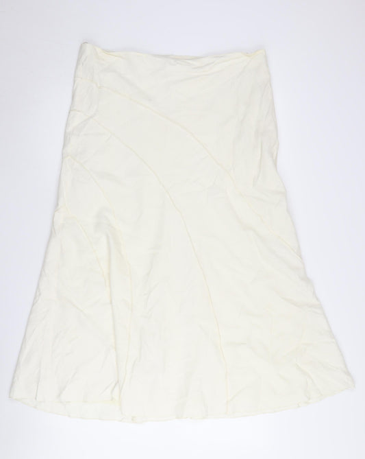 BHS Women's Ivory A-Line Skirt Size 16
