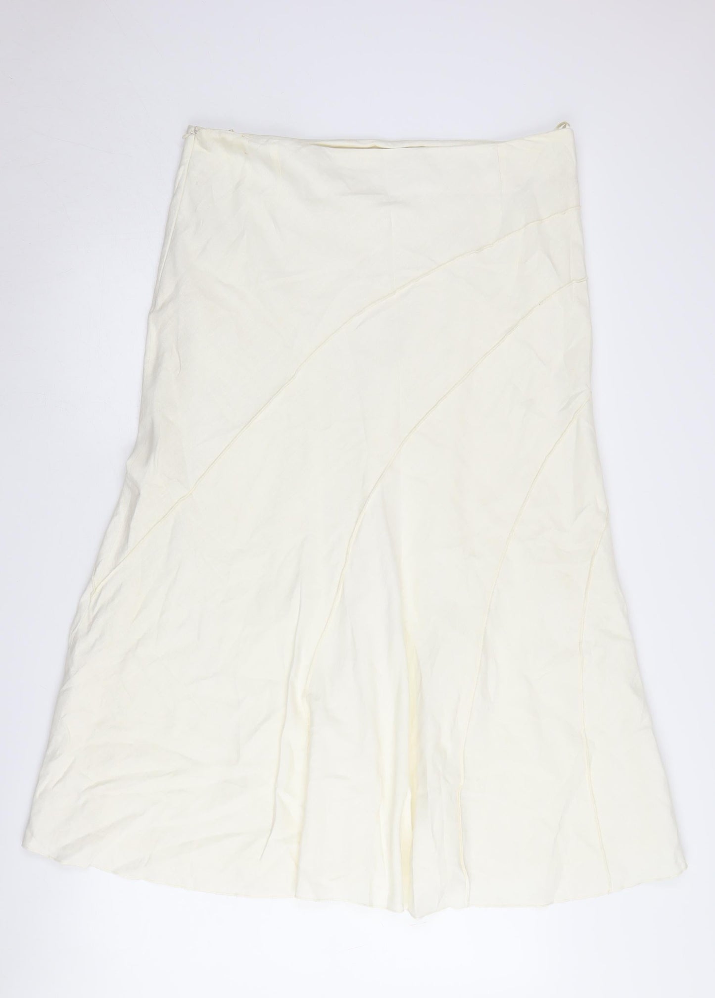 BHS Women's Ivory A-Line Skirt Size 16