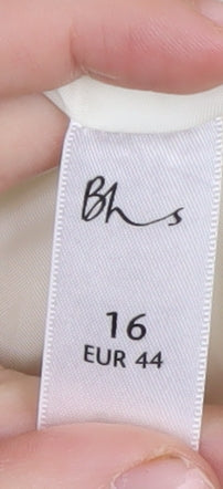 BHS Women's Ivory A-Line Skirt Size 16