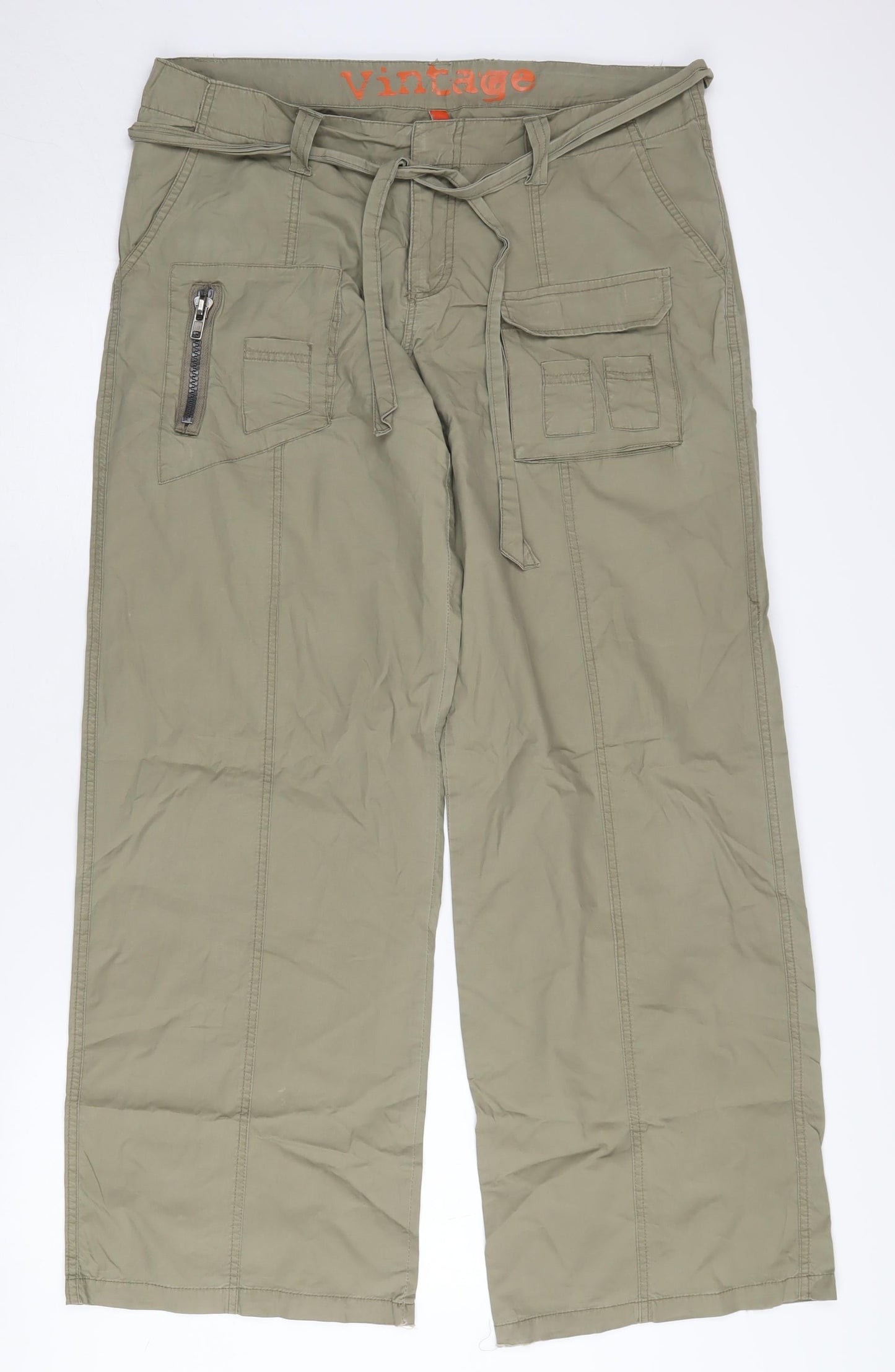 Womens UK Size 14 Dunnes Stores Regular Fit Cargo Green Trousers