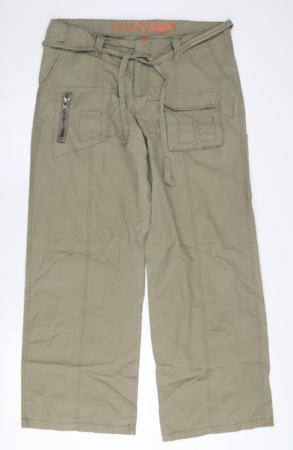 Womens UK Size 14 Dunnes Stores Regular Fit Cargo Green Trousers