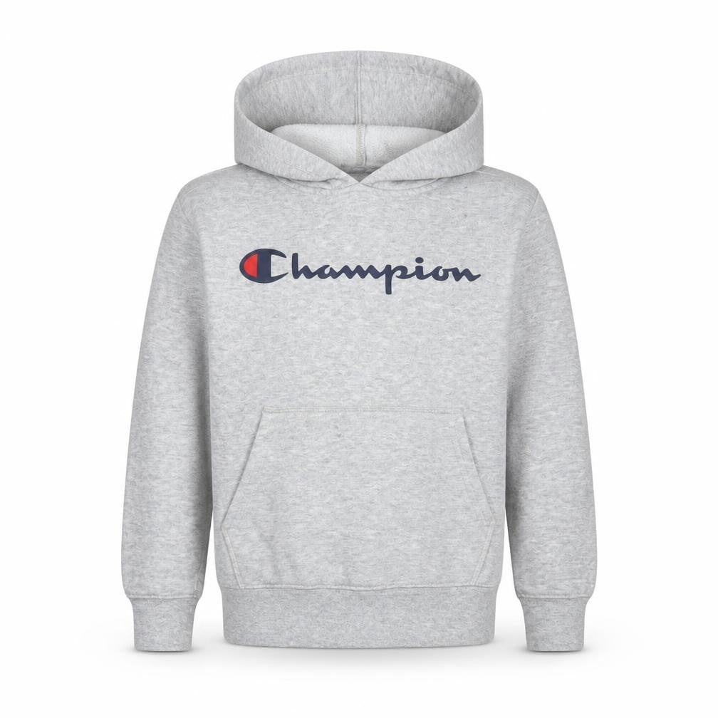 Front view of Champion boys’ grey pullover hoodie -, size 10, years