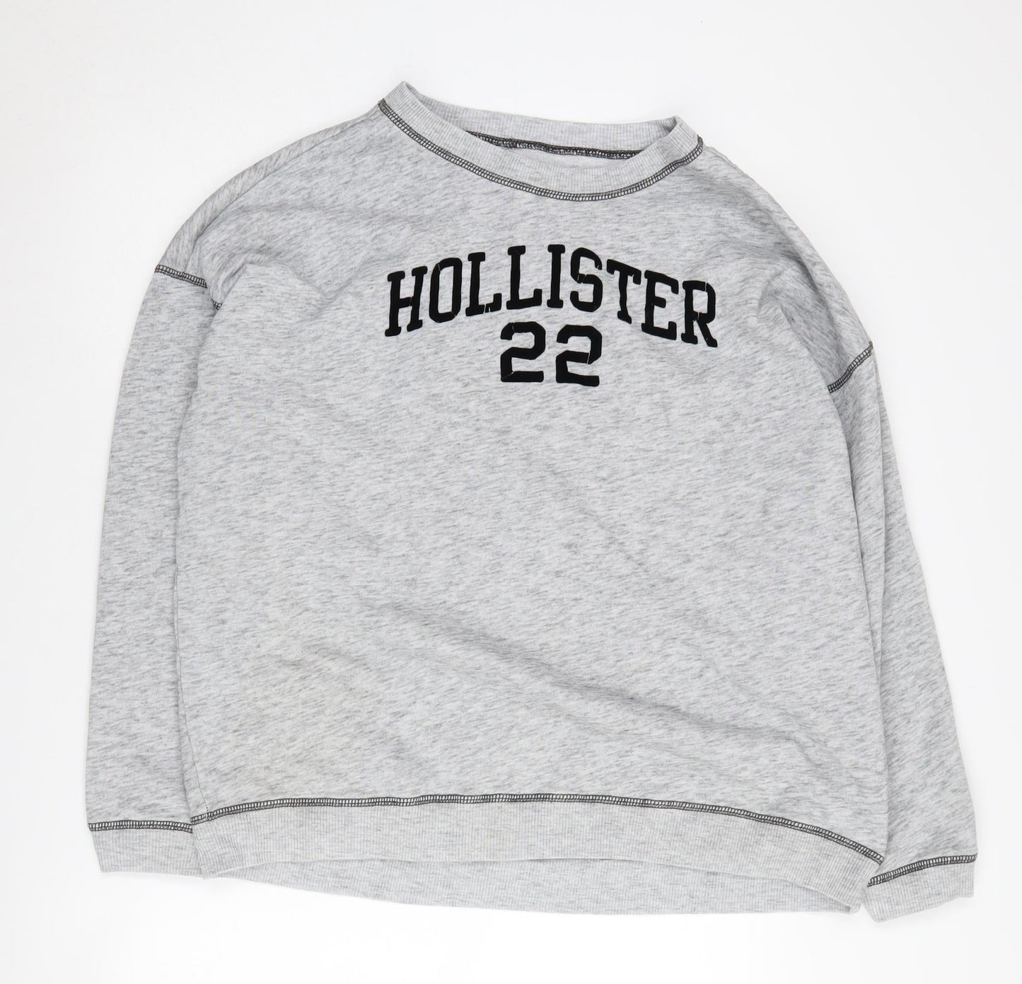 Hollister Grey Unisex Crew Neck Sweatshirt L