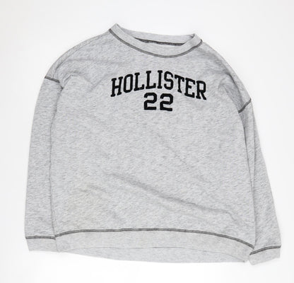Hollister Grey Unisex Crew Neck Sweatshirt L