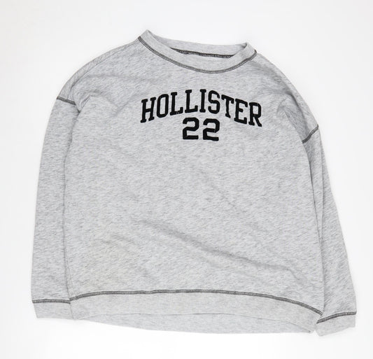 Hollister Grey Unisex Crew Neck Sweatshirt L