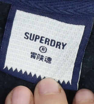Mens UK Size M Superdry Black Pullover Hoodie