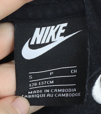 Nike Boys Black Hoodie Size S Pullover Casual Logo