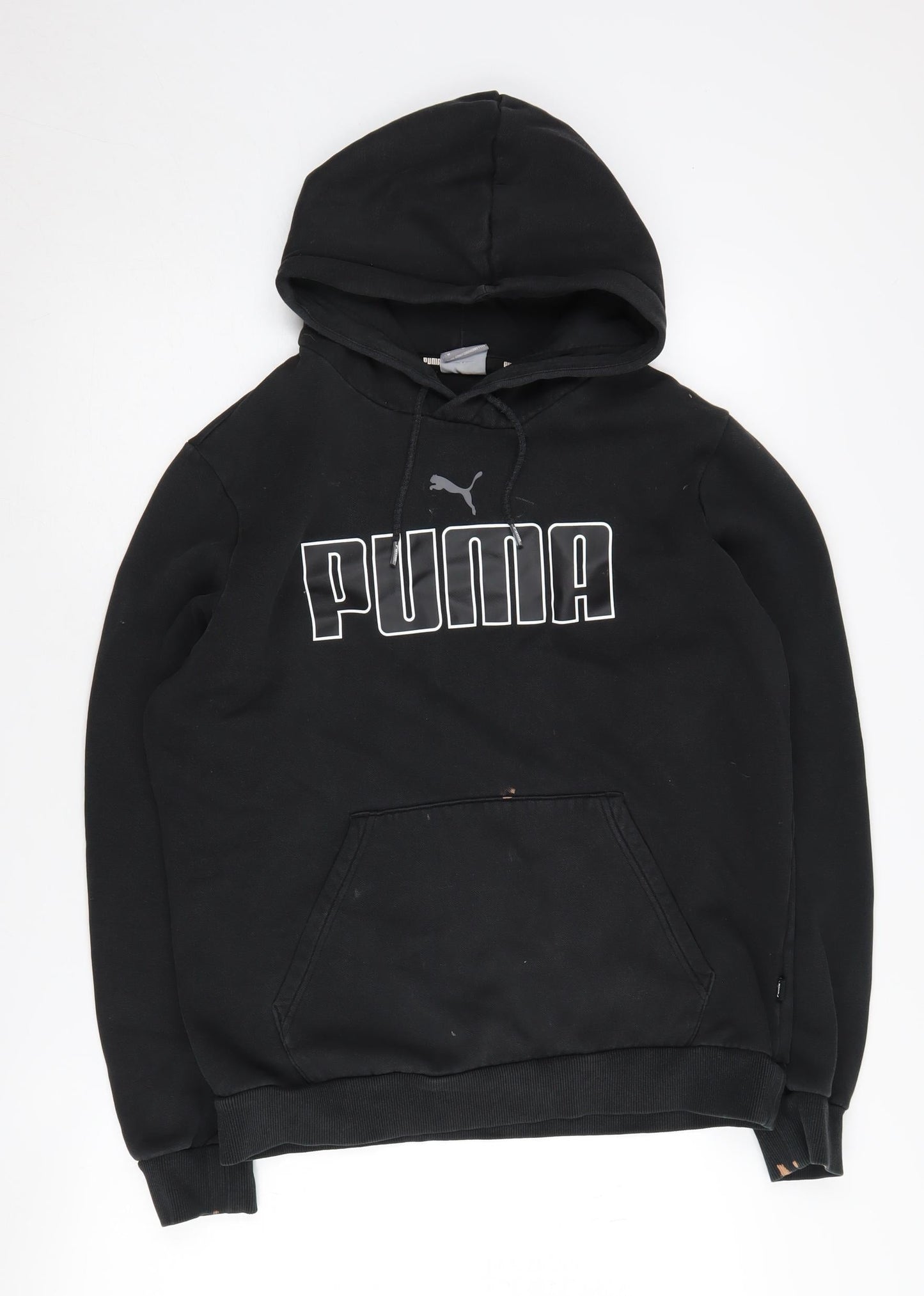 Mens UK Size M PUMA Black Pullover Hoodie