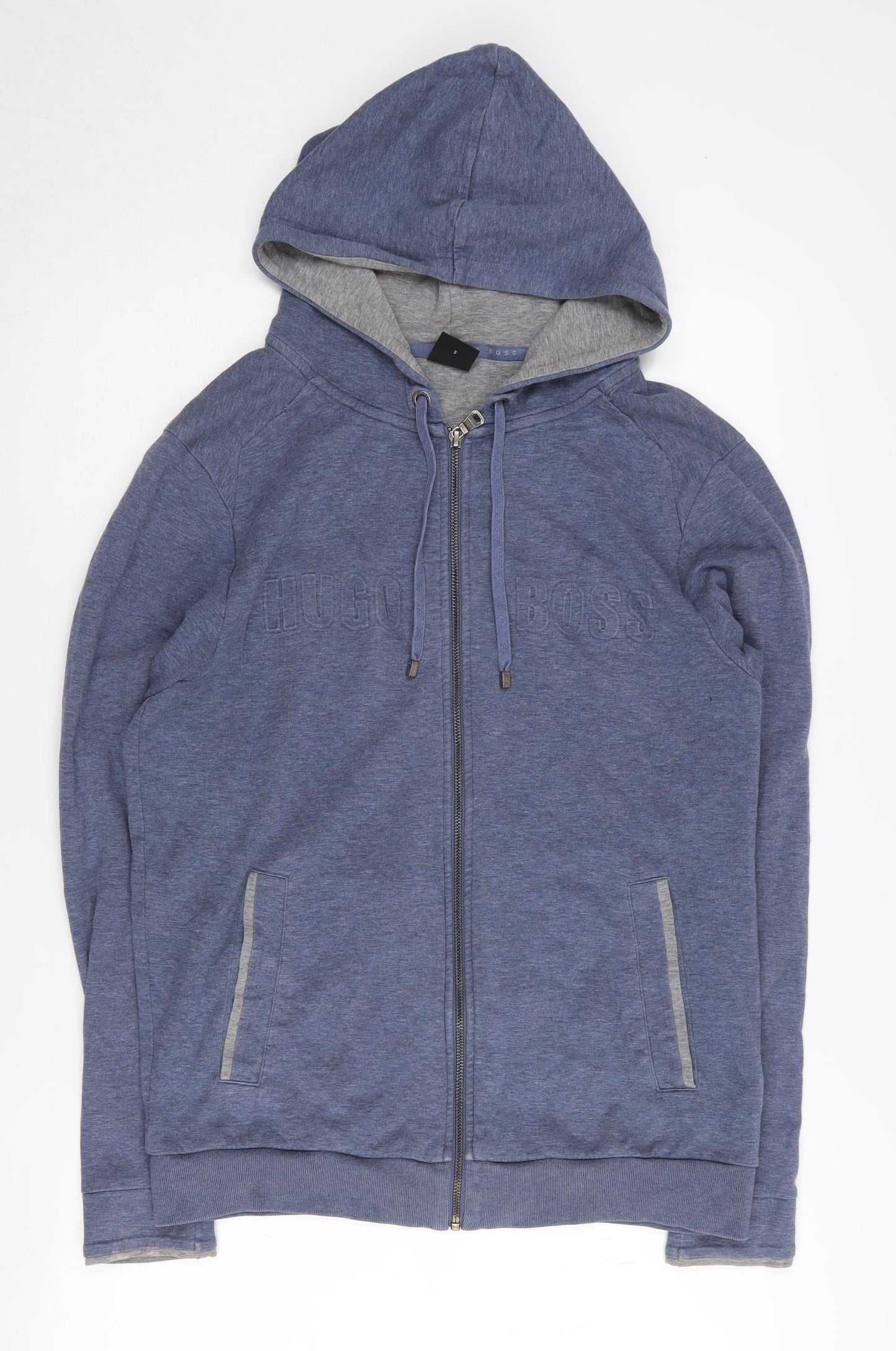 Mens UK Size S HUGO BOSS Blue Full Zip Hoodie