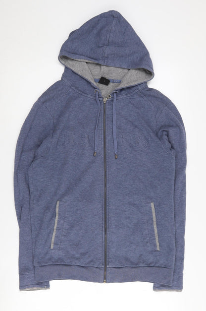 Mens UK Size S HUGO BOSS Blue Full Zip Hoodie