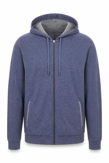 Mens UK Size S HUGO BOSS Blue Full Zip Hoodie