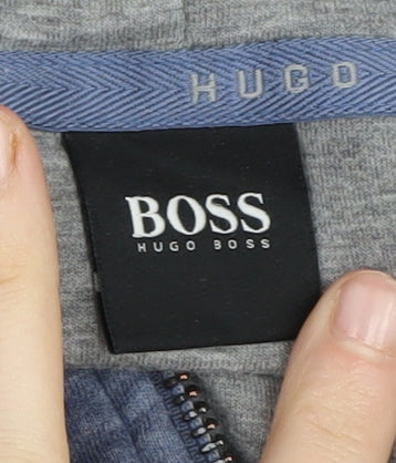 Mens UK Size S HUGO BOSS Blue Full Zip Hoodie
