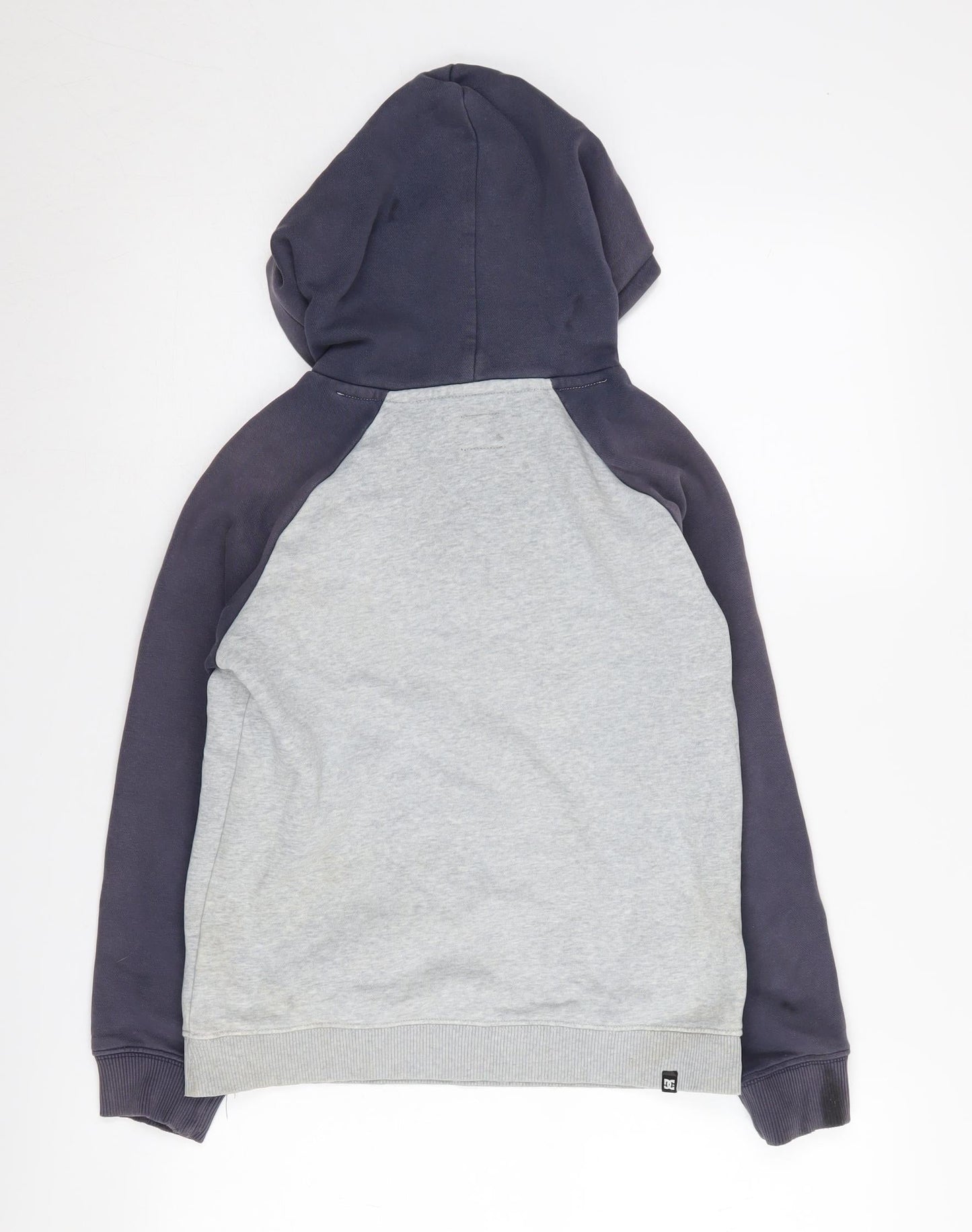 DC Boys Grey Pullover Hoodie with Logo, Size 10