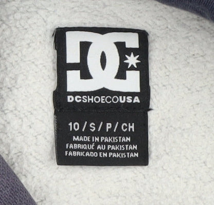 DC Boys Grey Pullover Hoodie with Logo, Size 10