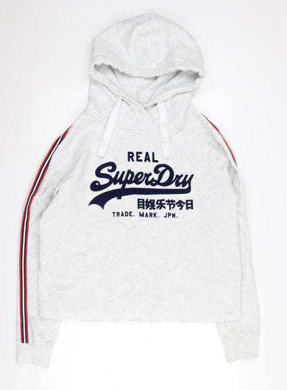 SuperDry Women's Grey Pullover Hoodie, Size 14