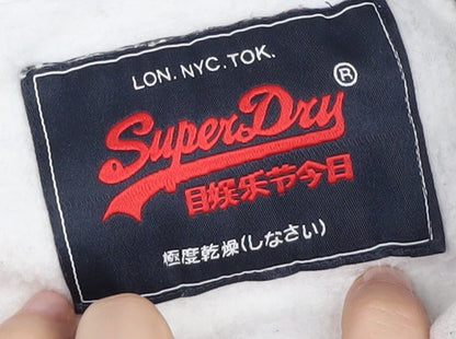 SuperDry Women's Grey Pullover Hoodie, Size 14