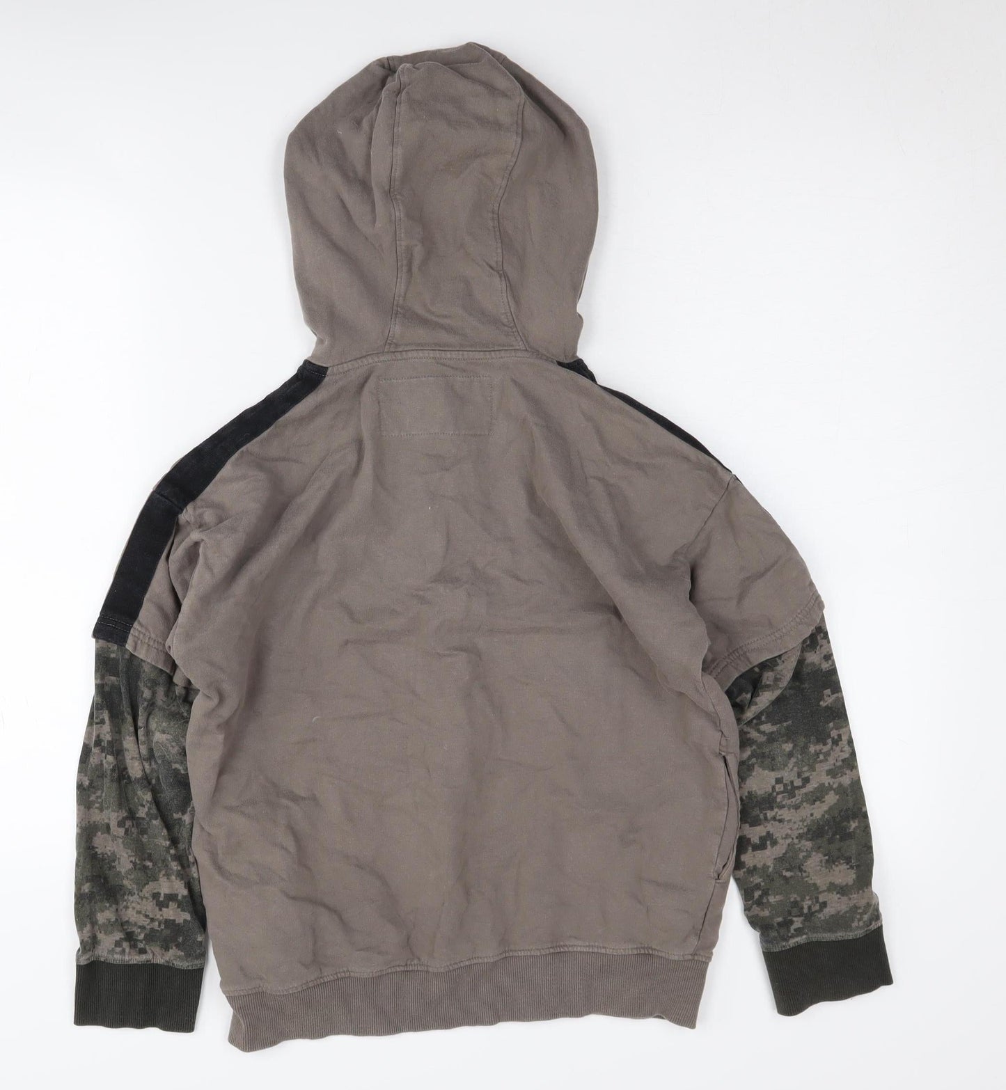 Urban Outlaws Boys Brown Camouflage Hoodie 11-12Y, 1/2 Zip Style