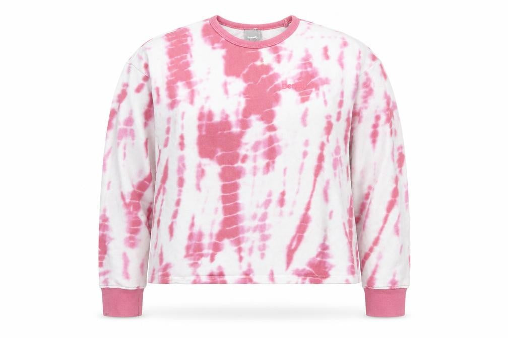 Front view of Bench girls’ pink tie-dye pullover sweatshirt xl
