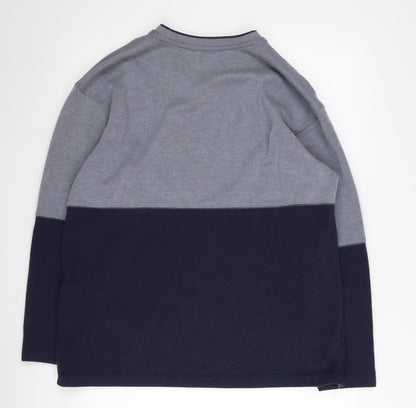 Armando Men's Grey/Blue V-Neck Pullover Jumper M